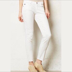 NWT, $198, AG Adriano Goldschmied "Stevie" Slim Straight Ankle White Pan…